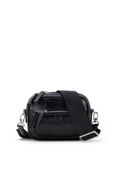 Camera Bag in Black Crinkle