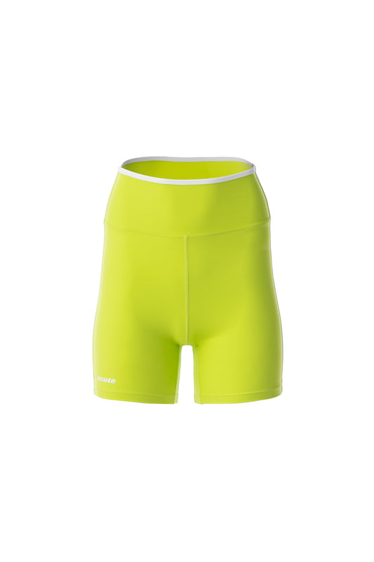 Bike Shorts with Line Detail in Chartreuse