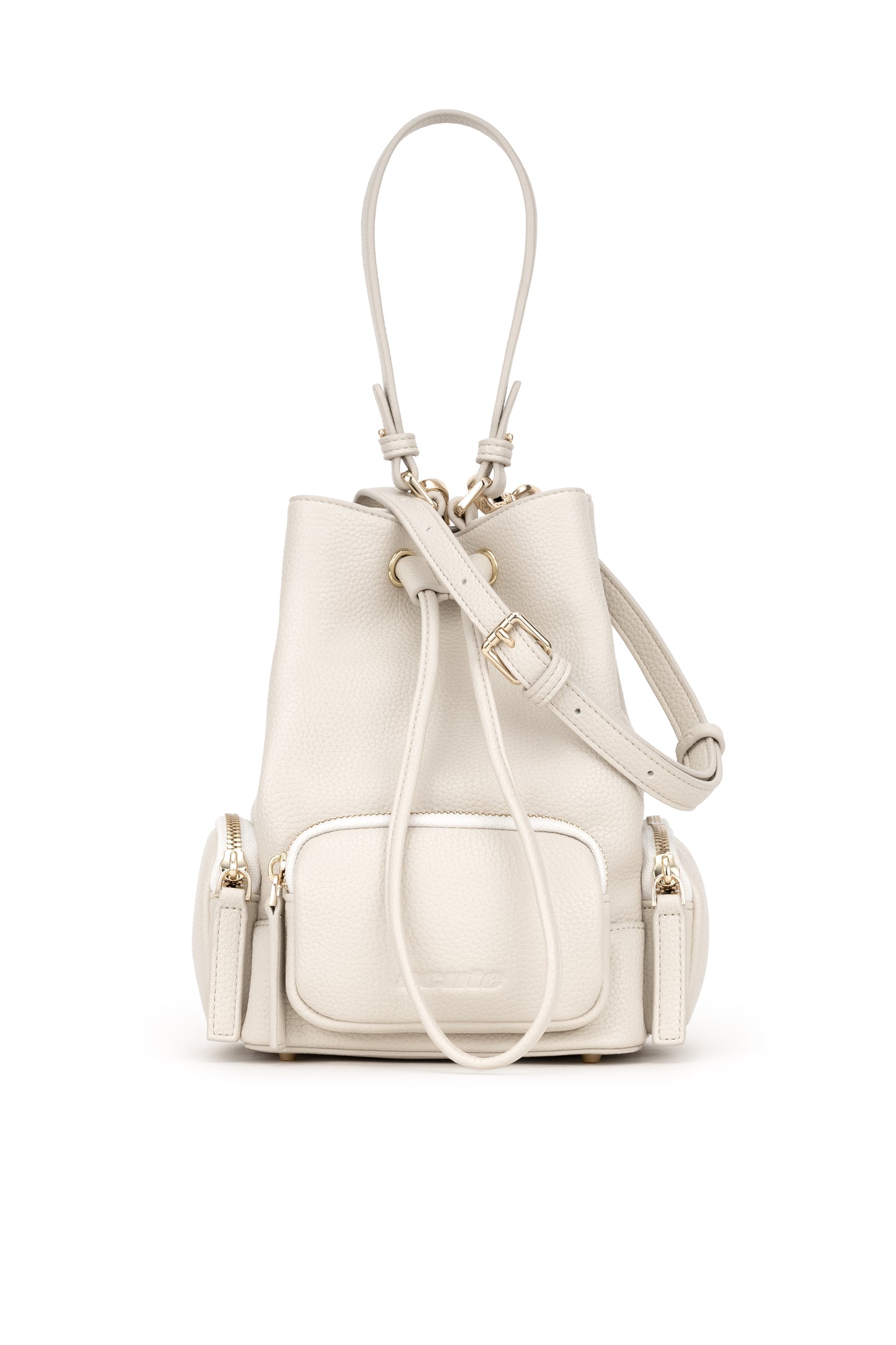 Bucket Bag in Ivory Pebble