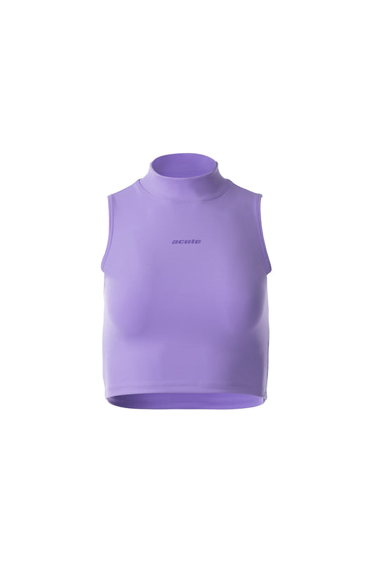 High Neck Cropped Tank in Lilac