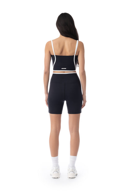 Bike Shorts with Line Detail in Black
