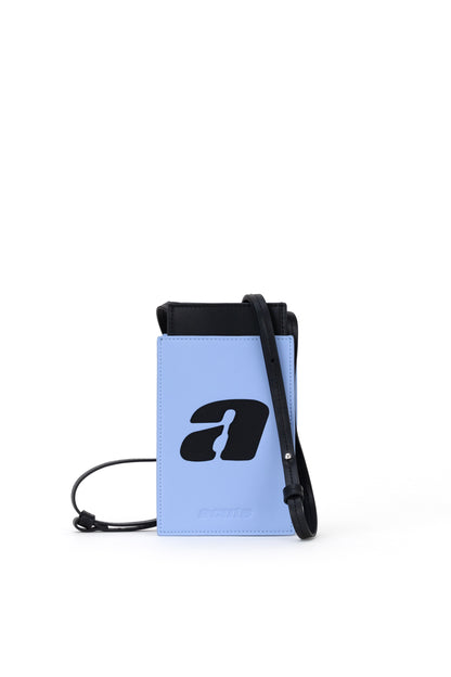 Crossbody Phone Pouch in Black/Muted Blue